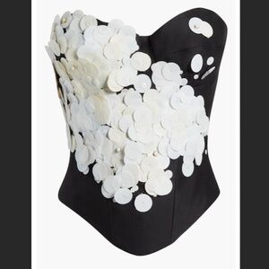 SAINT SINTRA Swarvoski Crystal Embellished Bustier Wool & Silk Corset Size 38